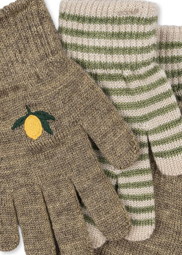 Konges Sløjd® Filla kesztyű - Lemon/Stripe