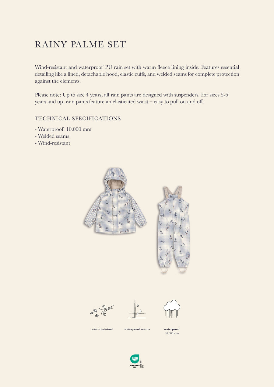 Konges Sløjd® Rainy Palme esőszett - Sailor Check