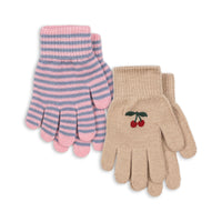 Konges Sløjd® Filla kesztyű - Cherry/Stripe
