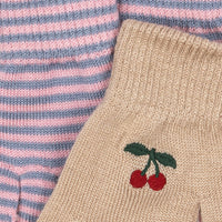 Konges Sløjd® Filla kesztyű - Cherry/Stripe
