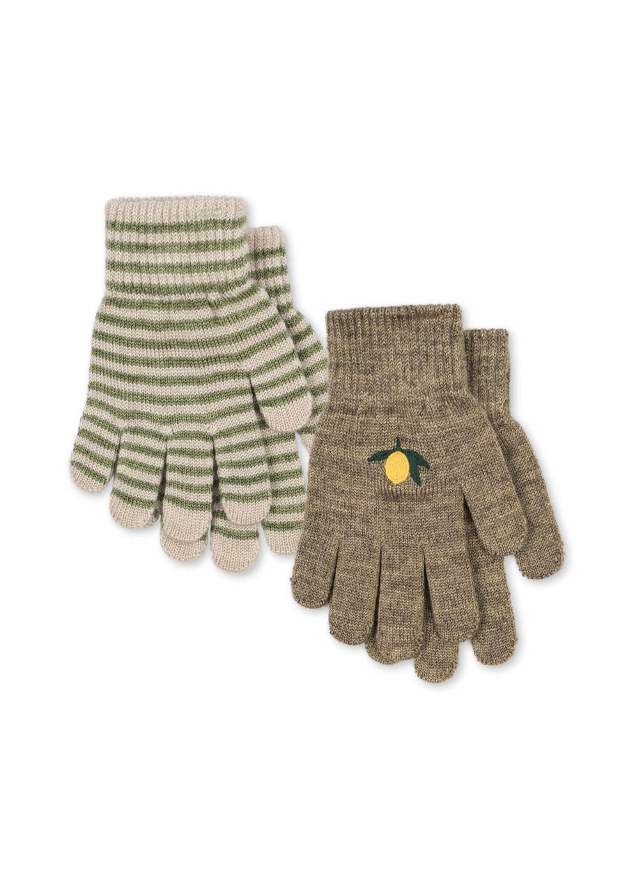 Konges Sløjd® Filla kesztyű - Lemon/Stripe