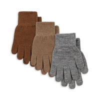 Konges Sløjd® Filla Kesztyű - Grey melage/Beige/Brown