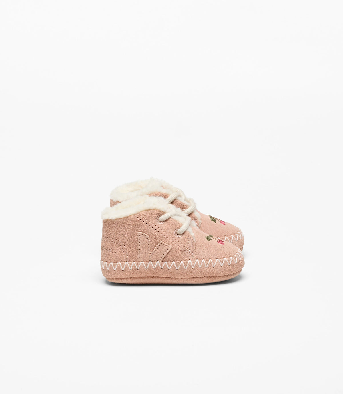 Veja x Konges Sløjd Bébi velúrcipő – Blush