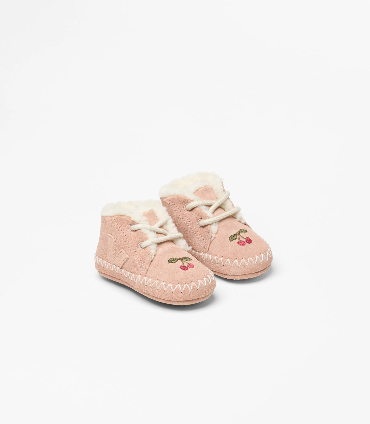 Veja x Konges Sløjd Bébi velúrcipő – Blush