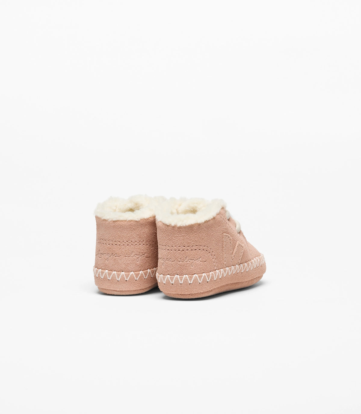 Veja x Konges Sløjd Bébi velúrcipő – Blush