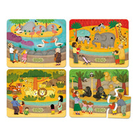 Vilac® Fa puzzle szett 4db - os - Állatkerti állatok - Vilac - Gyerekjátékok