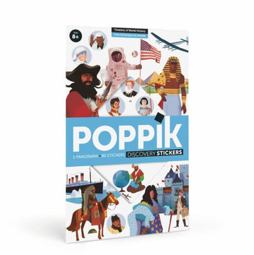 Poppik® Kreatív, fejlesztő óriásplakát, 66 matricával – Világtörténelem-0