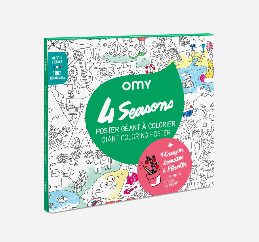 OMY® Óriás színező plakát + 1 kétvégű ceruza - 4 seasons-0
