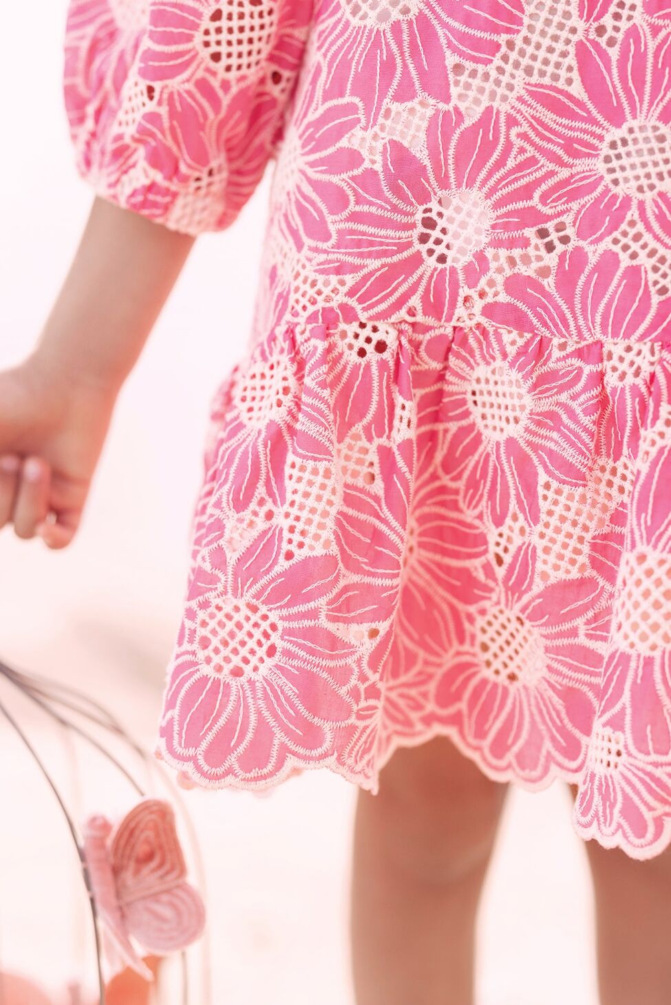 Rózsaszín virág mintás ruha-2