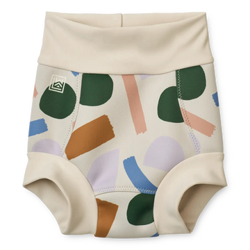 Patterned swimming trunks