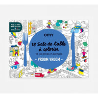 OMY® Színezhető tányéralátét-Vroom Vroom