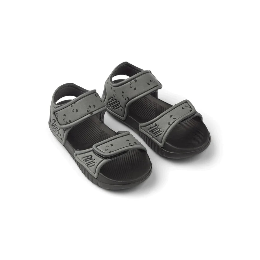 Gray panda sandals